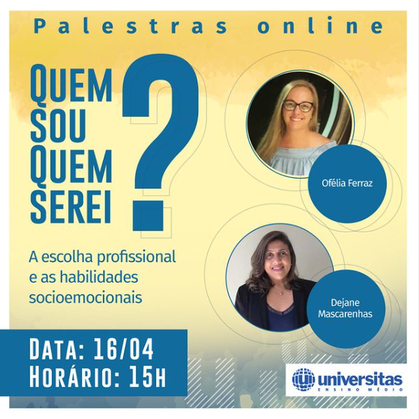 Palestra online com as consultoras educacionais Dejane e Ofélia